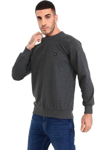 Erkek Bisiklet Yaka Uzun Kollu Basic Sweatshirt