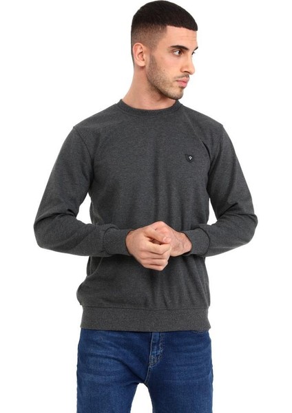 Erkek Bisiklet Yaka Uzun Kollu Basic Sweatshirt