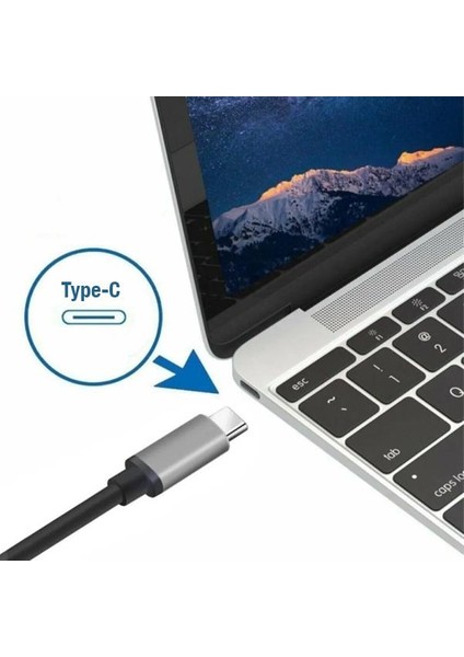 1.8 Metre Type-C To Hdmi 4K 60Hz Ses ve Görüntü Kablosu, Telefon, Tablet, Pc Hdmi Kablosu