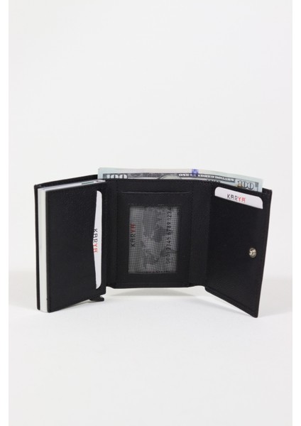 Karya Deri Hakiki Deri Unisex Mekanizmalı Kartlık Cüzdan 0060