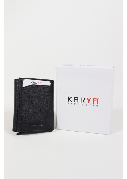 Karya Deri Hakiki Deri Unisex Mekanizmalı Kartlık Cüzdan 0060