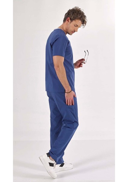 Fırtına Mavi U-Flex Likralı Scrubs Takım modelleri