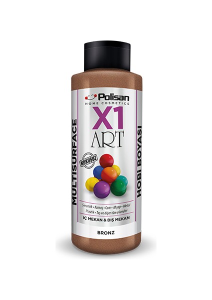 X1 Art Multisurface Hobi Boyası Bronz Metalik 120 ml