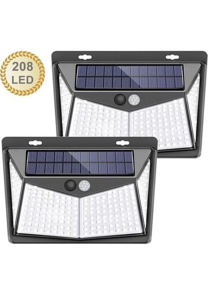 1 208 Ledli Güneş Enerjili Hareket Sensörlü Duvar Lambası (Yurt Dışından) indirimleri