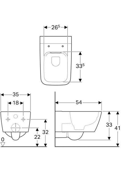 Geberit Icon Square Rimfree Asma Klozet T54 501.651.01.1 ( Klozet Kapağı Dahildir )