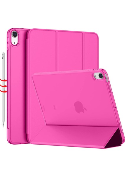 iPad 10.9 Inç 10.nesil Uyumlu Fuchsia Smart Cover Standlı Katlanabilir Akıllı Tablet Kılıfı