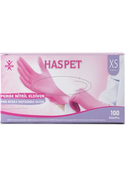 Pembe Nitril Pudrasız Eldiven - Xs