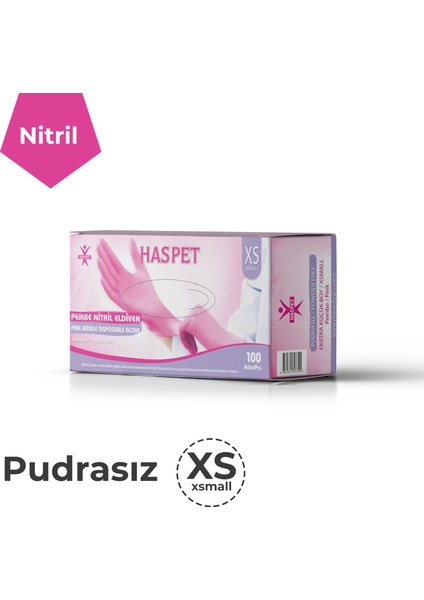 Pembe Nitril Pudrasız Eldiven - Xs fiyatları