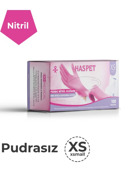 Pembe Nitril Pudrasız Eldiven - Xs modelleri