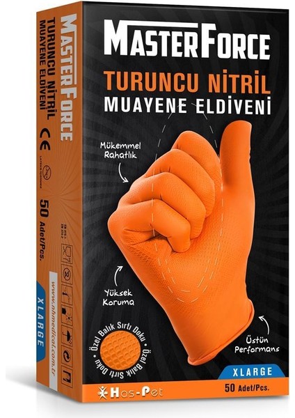 Turuncu Masterforce Nitril Eldiven - Xl