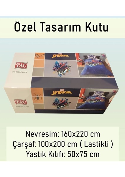 Tek Kişilik Lisanslı Nevresim Takımı Spiderman Blue City