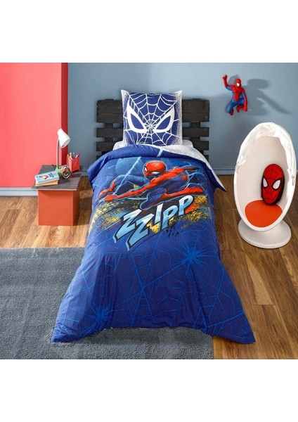 Tek Kişilik Lisanslı Nevresim Takımı Spiderman Blue City