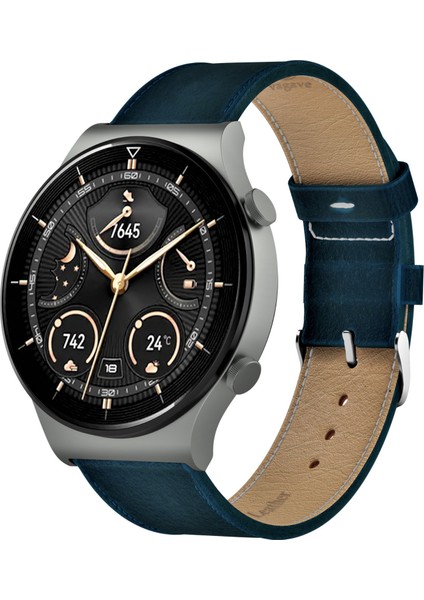 Huawei Watch 46mm Deri Kordon Gt 2 3 4 5 Pro Se 2e Watch GT4 Elite Gt2 E Gt2e Gt2pro Gt3 Pro Gt3pro Huawei Watch 4 Pro Ultimate Deri Kayış 46 22mm Mavi