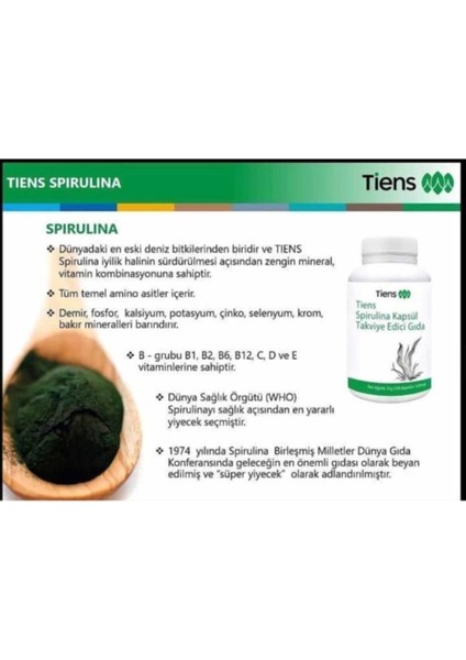 Spirulina Içeren Takviye Edici Gıda