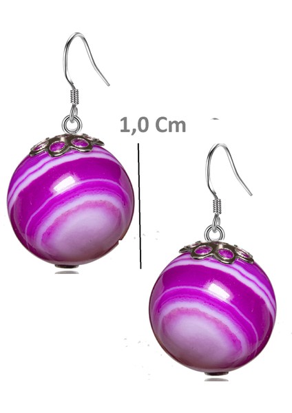 Pembe Akik Taşlı Doğal Taş Küpe fiyatları