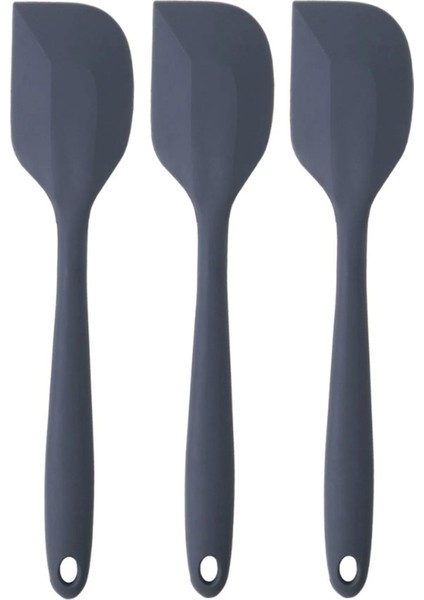 Büyük Boy Yanmaz Yapışmaz Silikon Yassı Spatula Seti 3 Parça - Spatula Yassı 3'lü Set Silikon