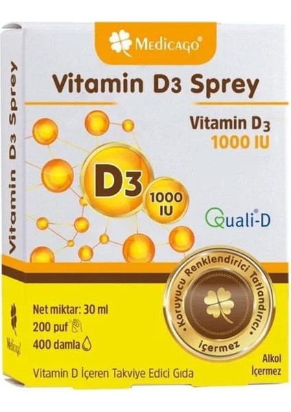 Medicago Vitamin D3 1000 IU Sprey 30 ml