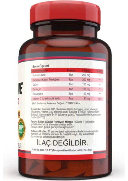 Koenzim Coenzyme Q10 200 Mg 120 Tablet X 3 Kutu fiyatları