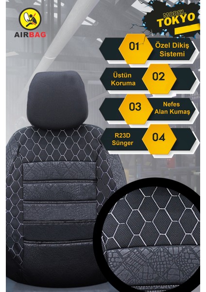 Citroen Nemo Uyumlu Siyah Oto Koltuk Kılıfı (Tam Takım Ön Arka Araç Koltuk Kılıfı) modelleri