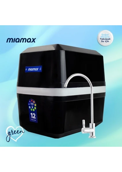 Miamax 12 Aşama Standart Membranlı 9 Litre Çelik Tanklı Mineralli Su Arıtma Cihazı - 0004