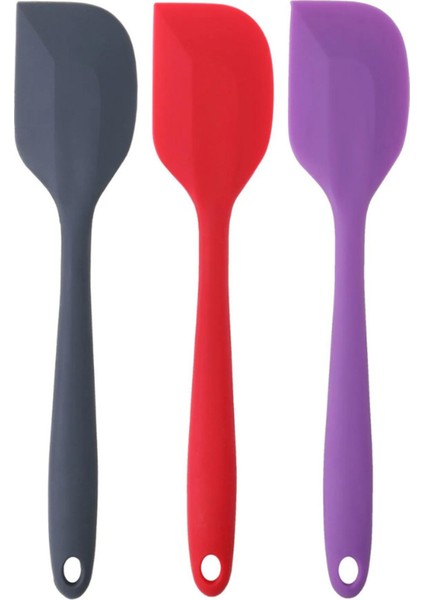 Büyük Boy Yanmaz Yapışmaz Spatula 3'lü Sılıkon-Yassı-Spatula-3 Renk