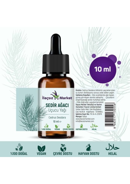 Ilaçsız Market Sedir Ağacı Yağı / 10 Ml.