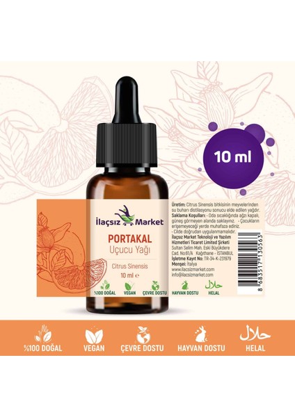Ilaçsız Market Portakal Yağı / 10ML.