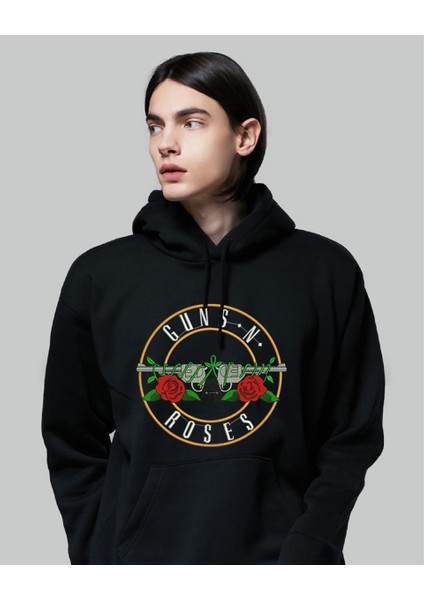 Guns N' Roses Siyah Kapüşonlu Sweatshirt