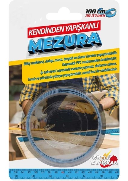 Kendinden Yapışkanlı Mezura 100CM