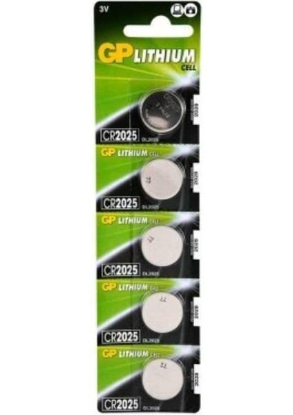 CR2025 Para Pili 3V 5 Adetli Kart