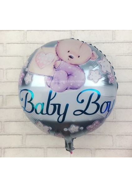 Baby Boy Ayıcık Yuvarlak Balon