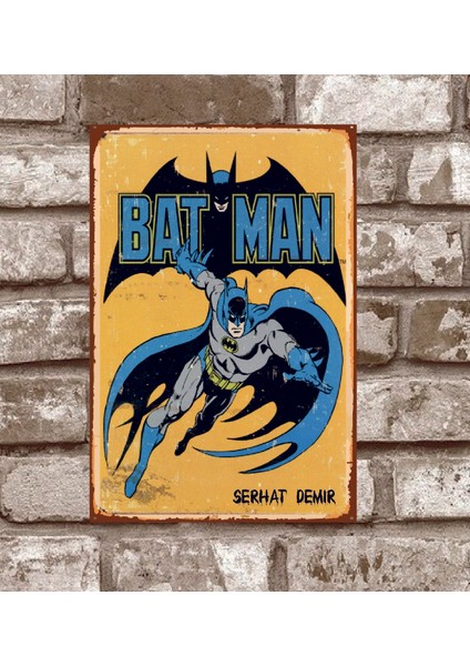 Retro173 Kişiye Özel Batman Retro Vintage Metal Poster2