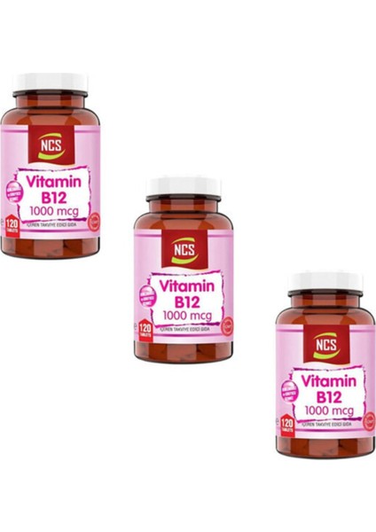 Vitamin B12 Metilkobalamin 1000 Mcg 120 Tablet 3 Kutu