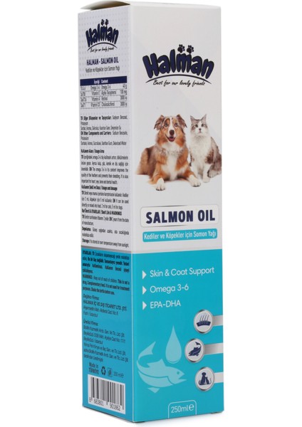 Salmon Oil Köpek ve Kedi Balık Yağı Omega 3-6 250 ML