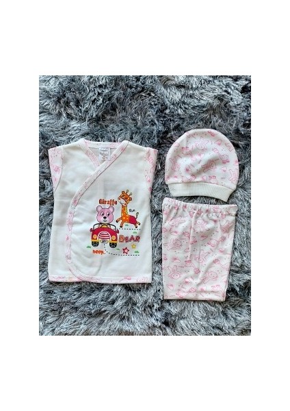 Kız Bebek 3'lü Pijama Takımı Hastane Çıkışı Pembe Animal Desen fiyatları
