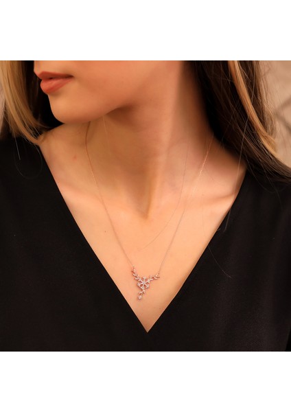 925 Ayar Gümüş Daldaki Kar Tanesi Kolye modelleri