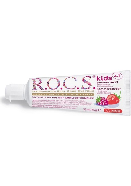 Kids Yaz Esintisi Ahududu& Çilek Diş Macunu 45g 4-7 Yaş