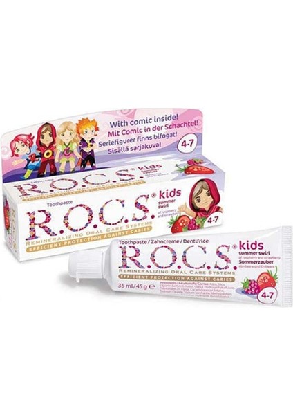 Kids Yaz Esintisi Ahududu& Çilek Diş Macunu 45g 4-7 Yaş