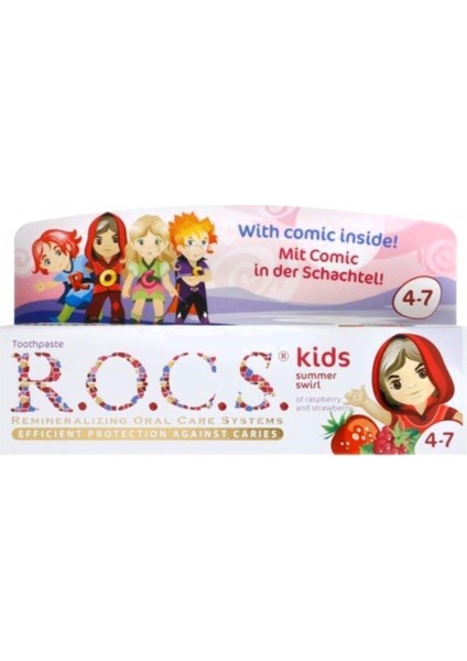 Kids Yaz Esintisi Ahududu& Çilek Diş Macunu 45g 4-7 Yaş