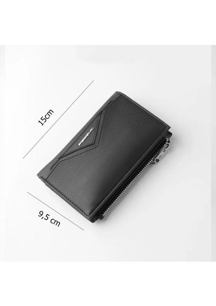 Kadın Cüzdanı Bayan Cüzdanı Orta Boy Siyah Ekstra Kartlık 15CM x 9cm
