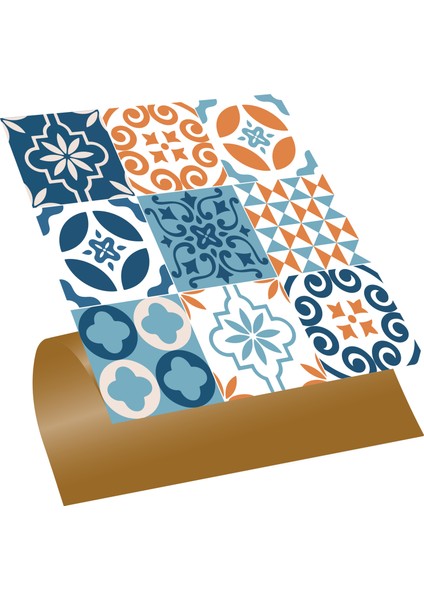 Kendinden Yapışkanlı Kontrast Desenli Pvc Karo 30X30 cm (56 Adet) 5m2