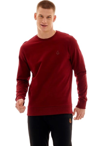 GS Store  Galatasaray Lisanslı Erkek Basic Bordo Sweatshirt