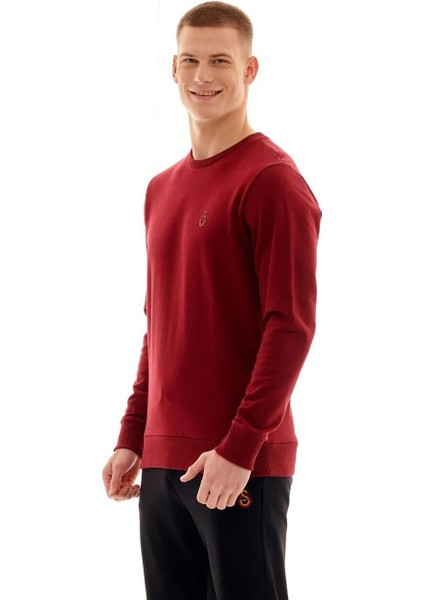 GS Store  Galatasaray Lisanslı Erkek Basic Bordo Sweatshirt