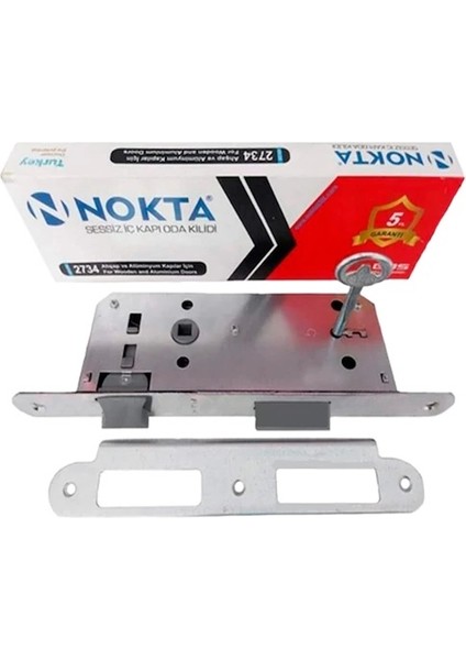 Oval Sessiz Kilit 40MM Nikel Oda Kapı Kilidi