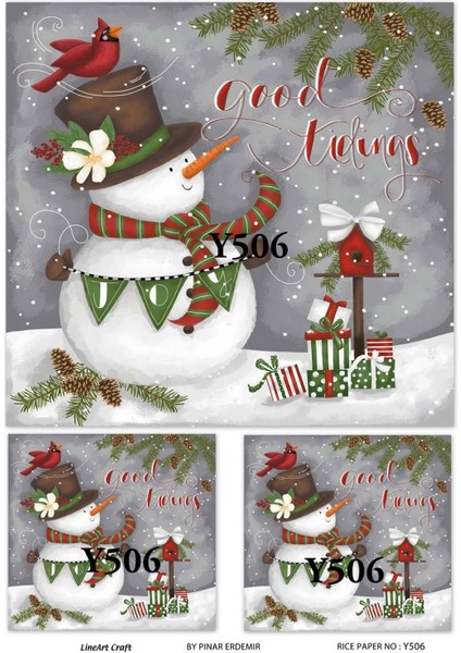 Y506 Kardan Adam, Joy, Hediye Paketi Desenli Pirinç Dekopaj 30X42