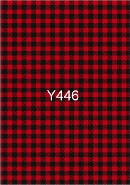 Y446 Kırmızı Ekose Desen Pirinç Dekopaj 30X42