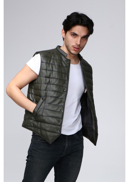 Erkek Deri Yelek