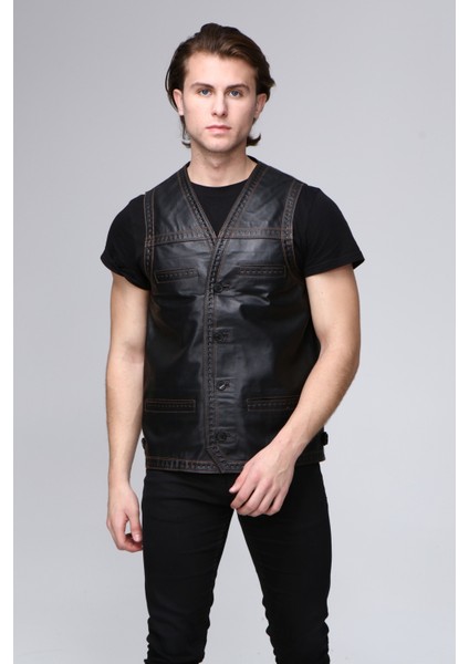 Erkek Deri Yelek modelleri