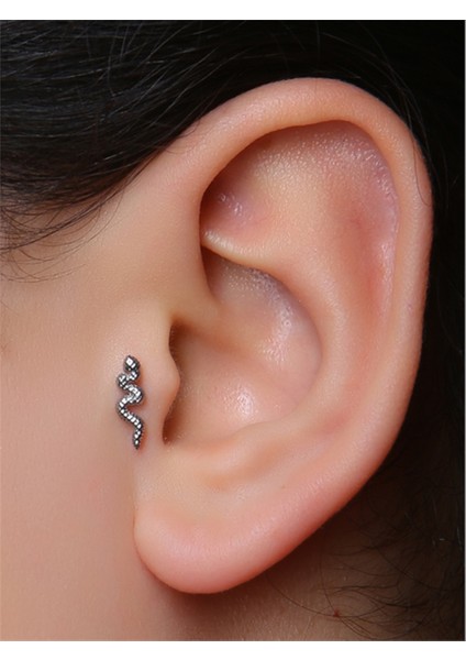 Yılan Model Silver Piercing