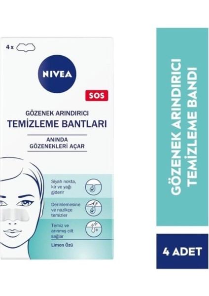 Sos Gözenek Arındırıcı Temizleme Bantları Limon Özü 4 Adet Bant